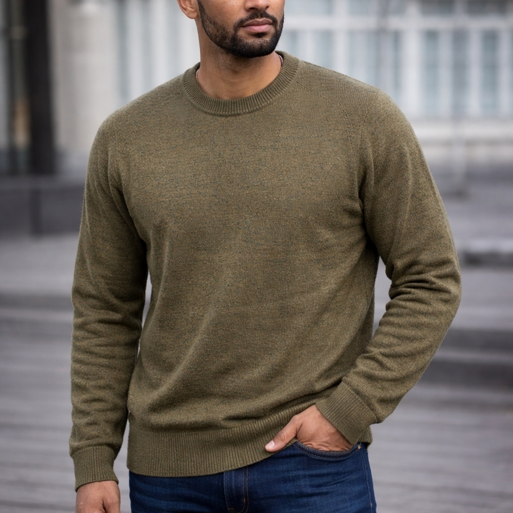 LOGG Sweater green olive khaki men's M H&M